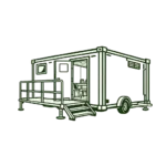 icon style image of welfare unit for a construction site